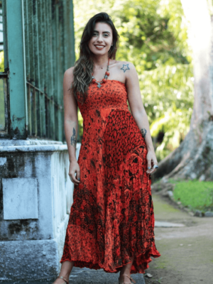 Vestido Longo Cai-Cai